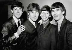 The Beatles Posed Smiling Globe Photos Fine Art Print