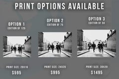 The Beatles Running in Hard Days Night Globe Photos Fine Art Print