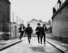 Vintage The Beatles Running in Hard Days Night Globe Photos Fine Art Print