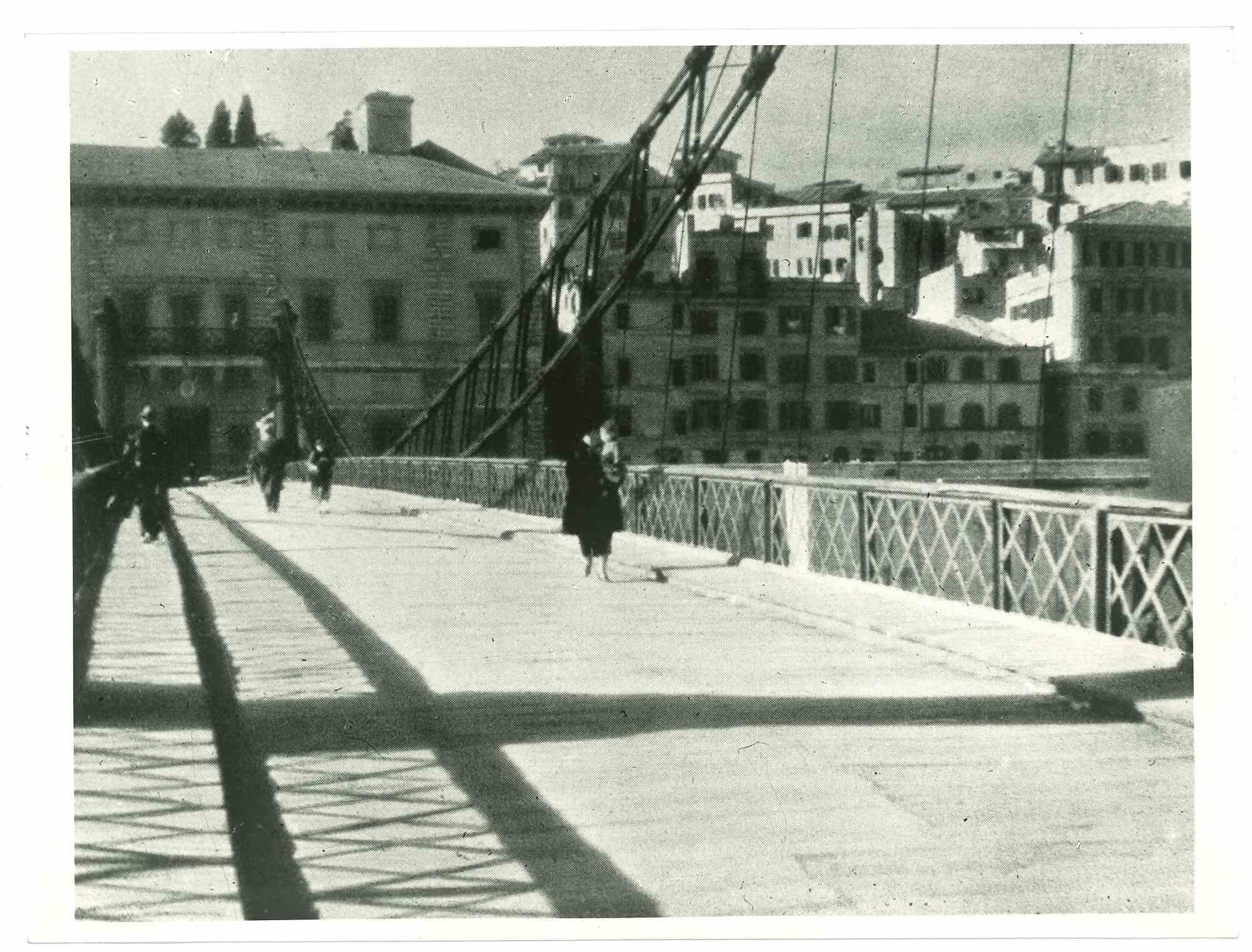Unknown Landscape Photograph - The Bridge in Rome - Vintage Photograph - Early 20th Century
