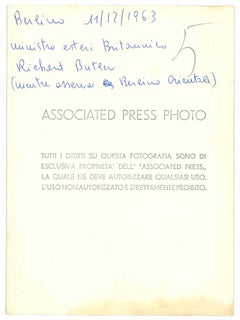 El Ministro de Asuntos Exteriores británico Richard Butler - Fotografía de época - 1963