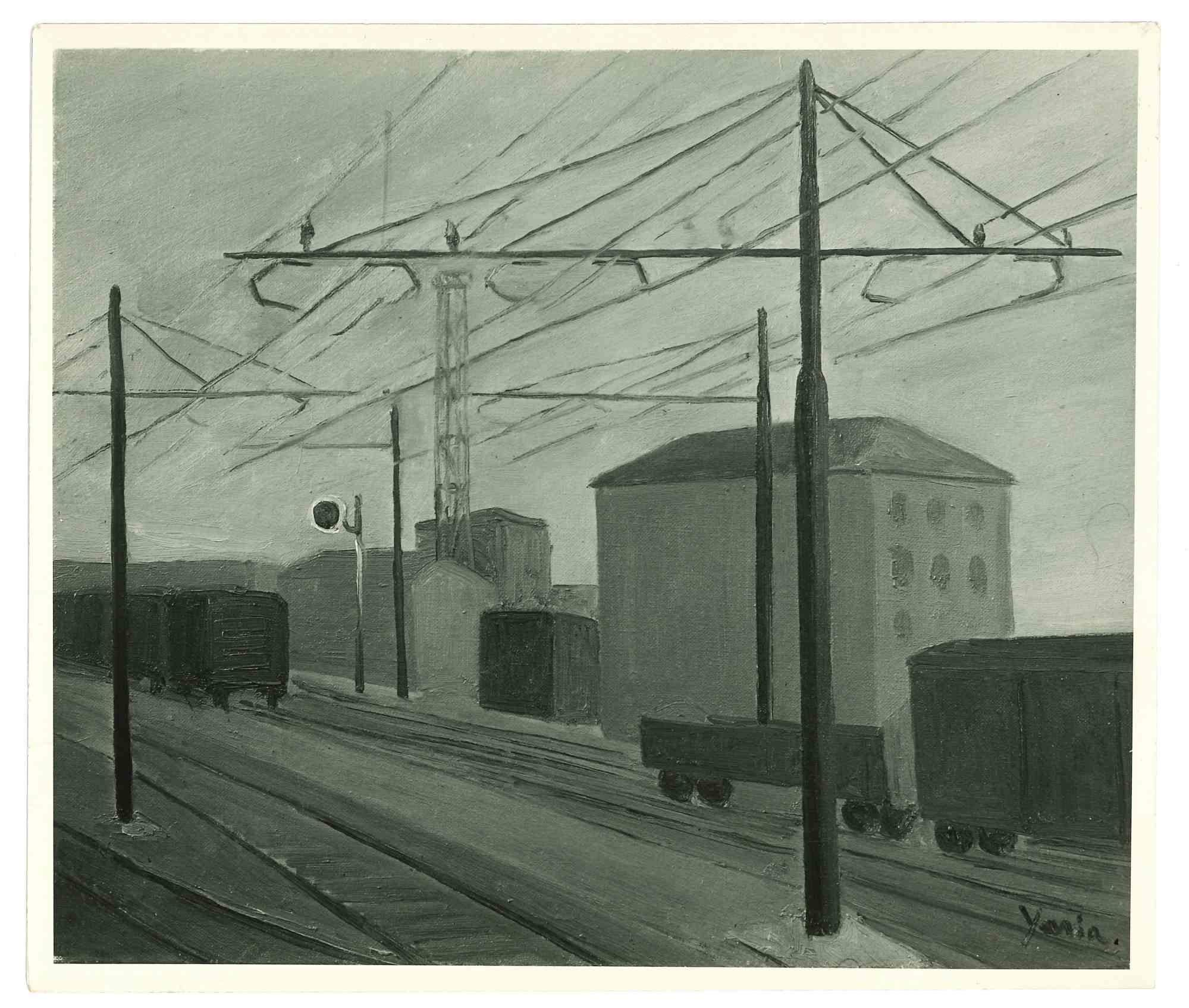 Unknown Figurative Photograph - The Cityscape - Photograph after Painting - 1950s