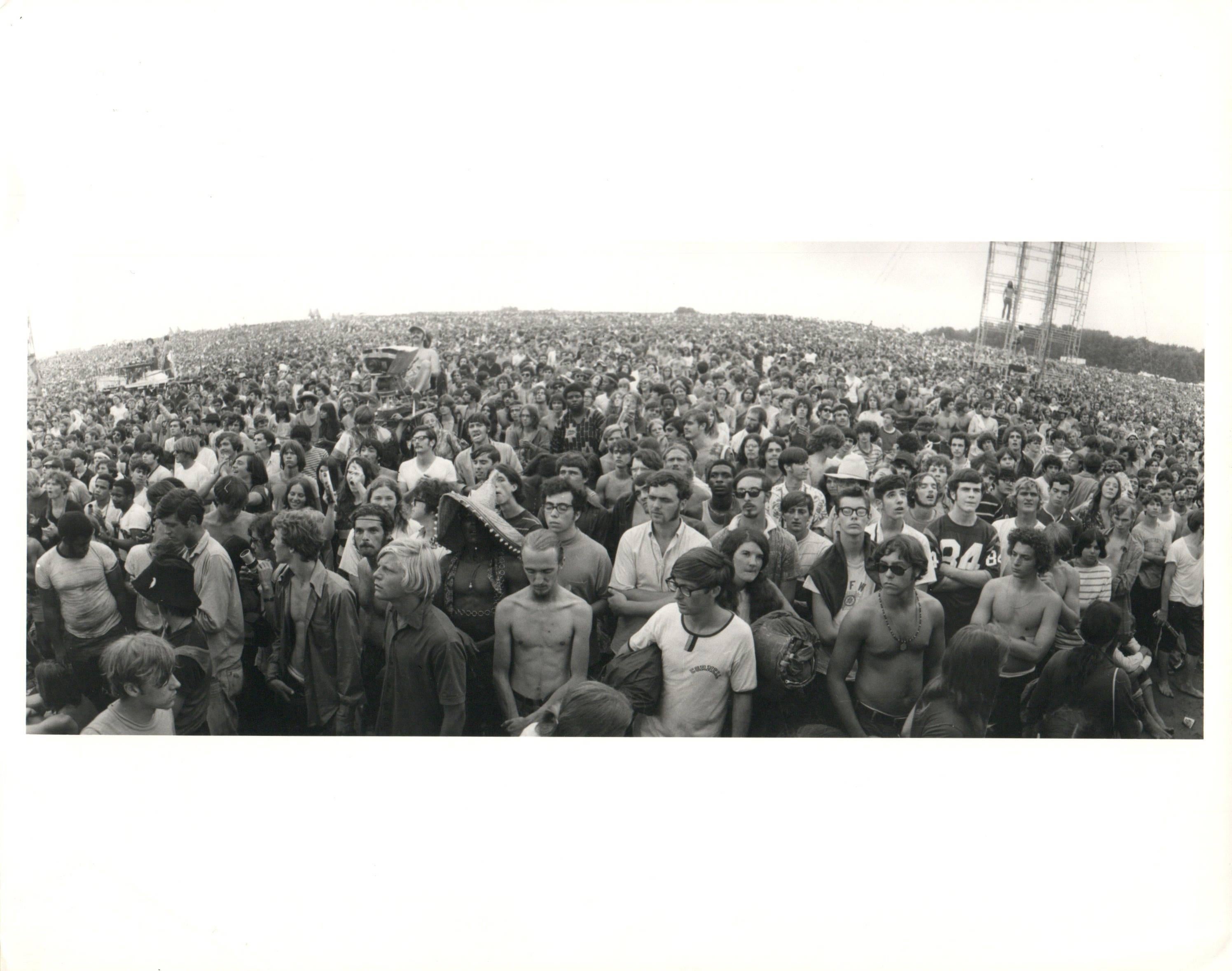 Unknown Black and White Photograph - The Crowd at Woodstock Vintage Original Photograph