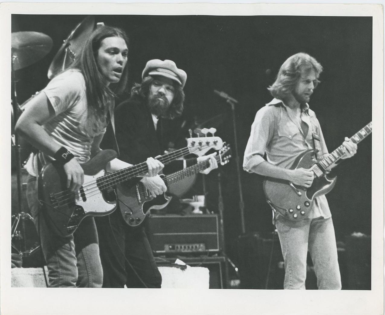 Unknown Black and White Photograph - The Eagles Performing with Bob Seger 1980's