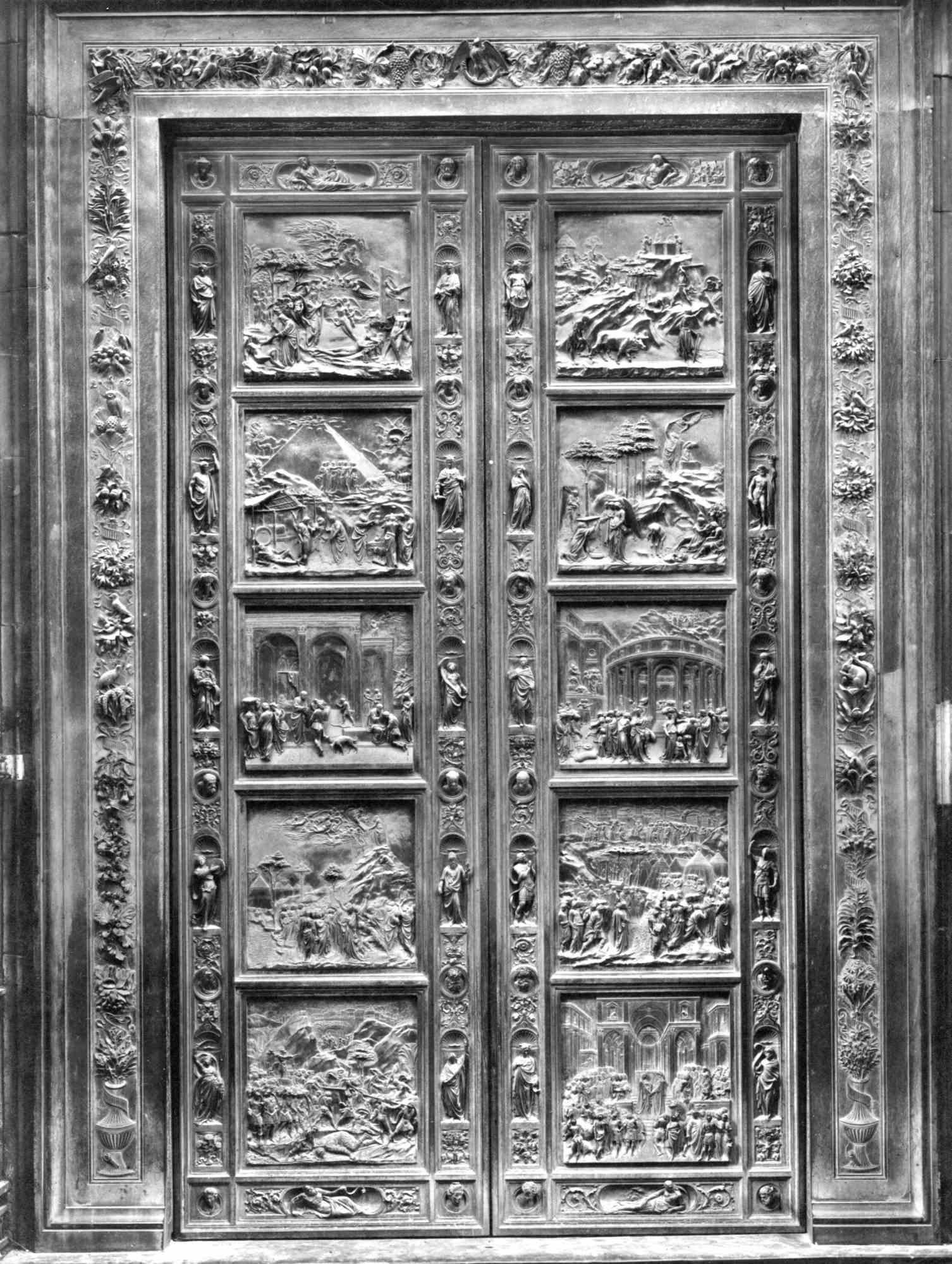 Unknown Figurative Photograph - The Florence Baptistery - Vintage B/w Photograph - Early 20th Century