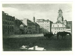 La storica piazza romana - Fotografia d'epoca - Inizio XX secolo