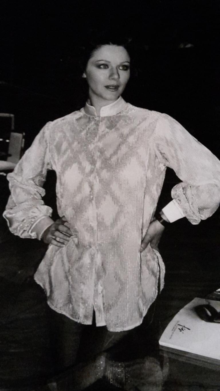 Unknown Portrait Photograph - The Italian Actress Agostina Belli - B/w Photo - 1980s