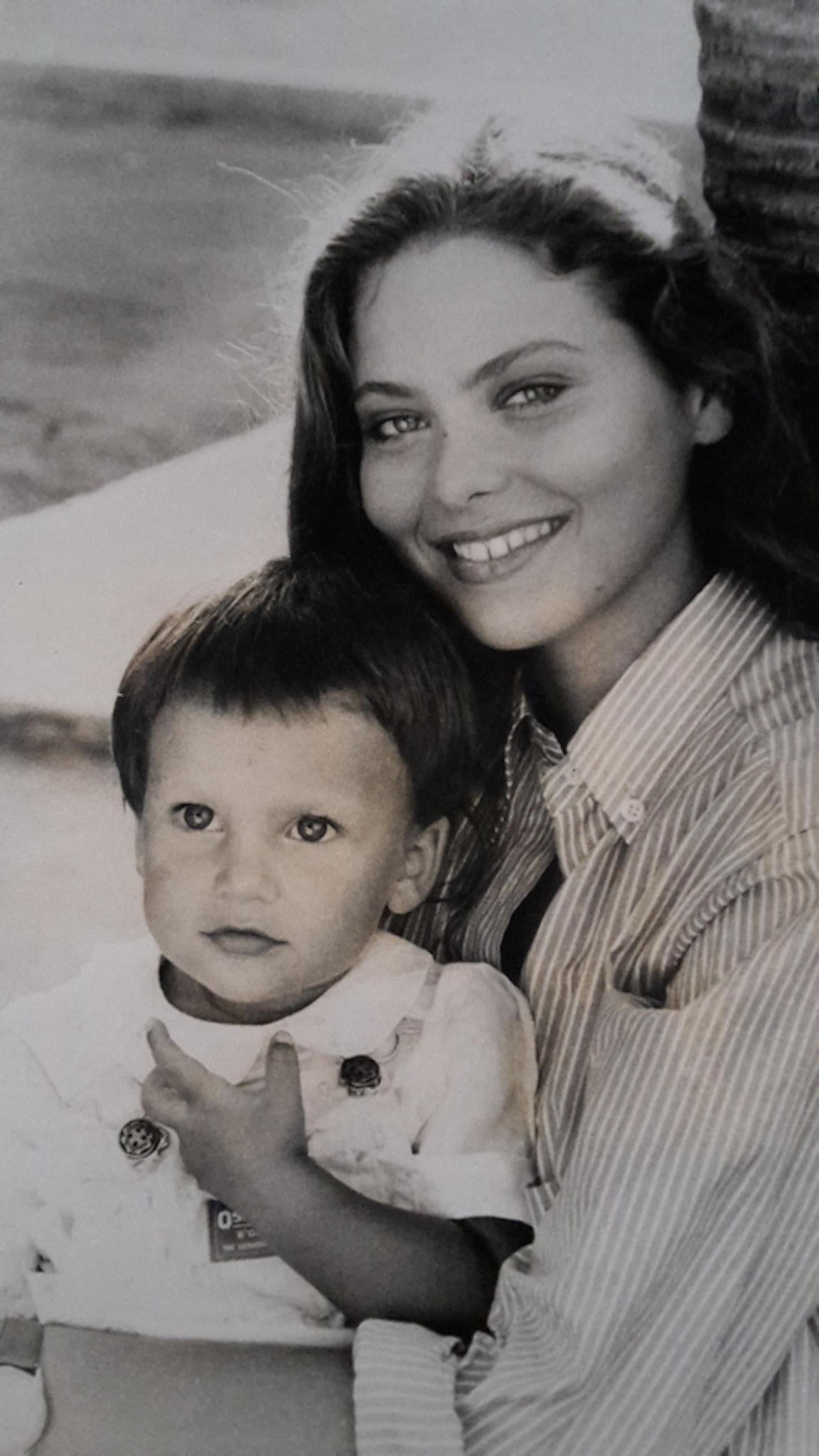 Unknown Portrait Photograph - The Italian Actress Ornella Muti with her son - Vintage Photograph - 1980s