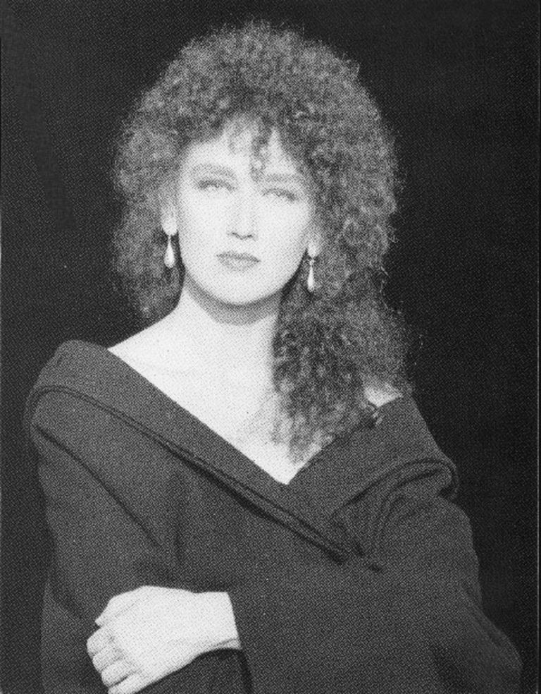 Unknown Portrait Photograph - The Italian Singer Fiorella Mannoia - B/w Photo - 1980s