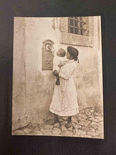 Die alten Tage  Foto – Mädchen und Kind – frühes 20. Jahrhundert