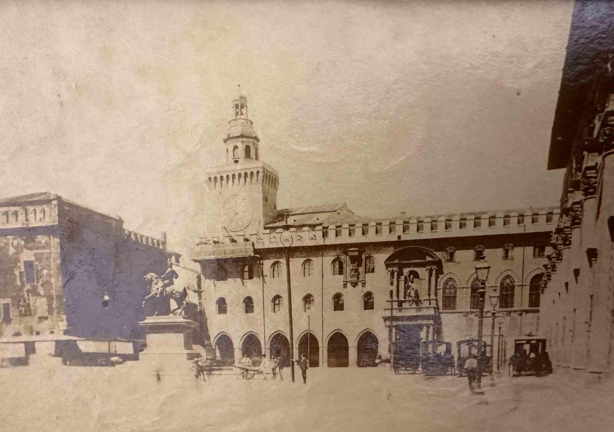 Unknown Figurative Photograph - The Old Days Photo - Piazza Vittorio Emanuele, Bologna - Early 20th Century