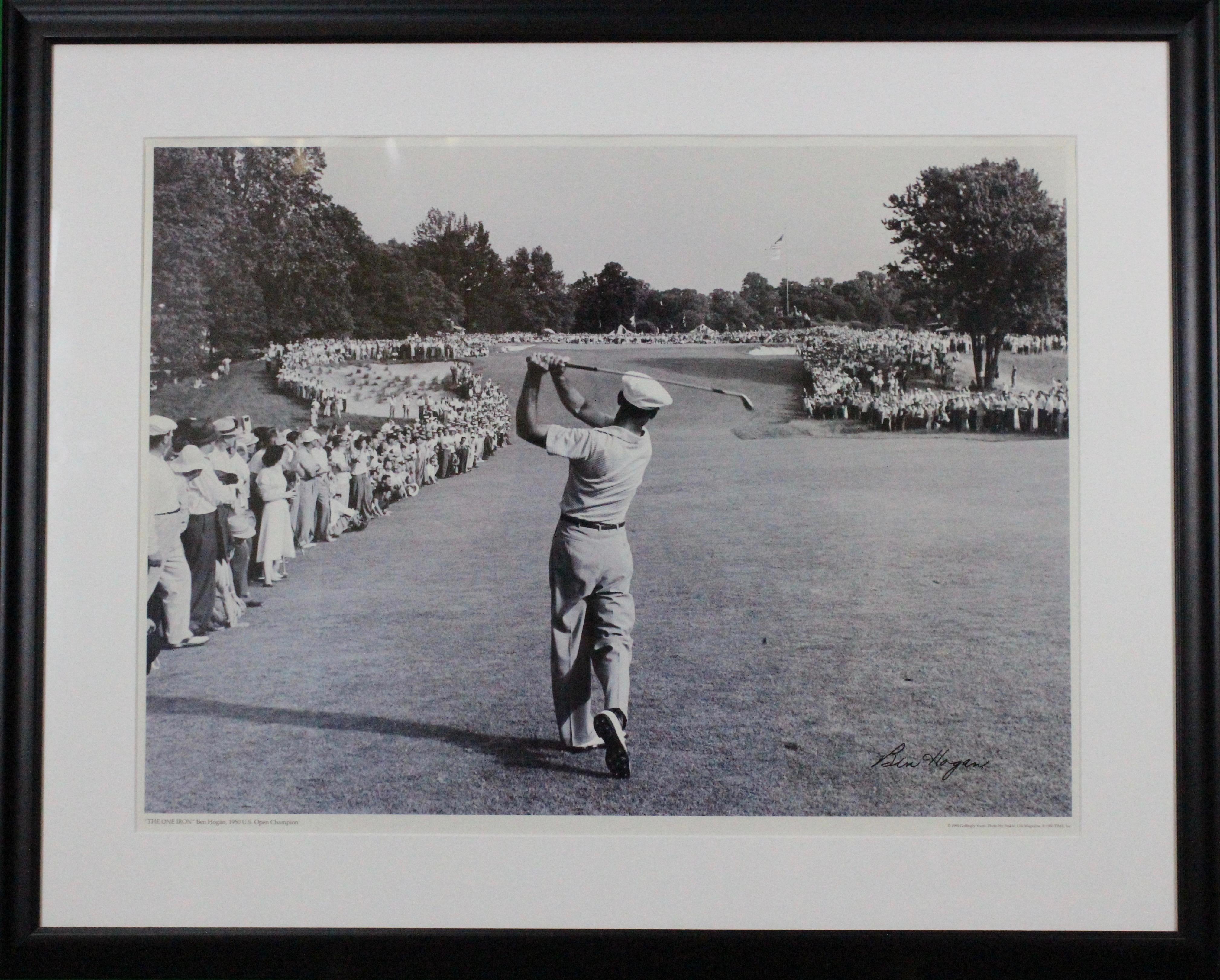 "The One Iron" Ben Hogan 1950 U.S. Open Champion 1995 B&W Framed Print - Photograph by Unknown
