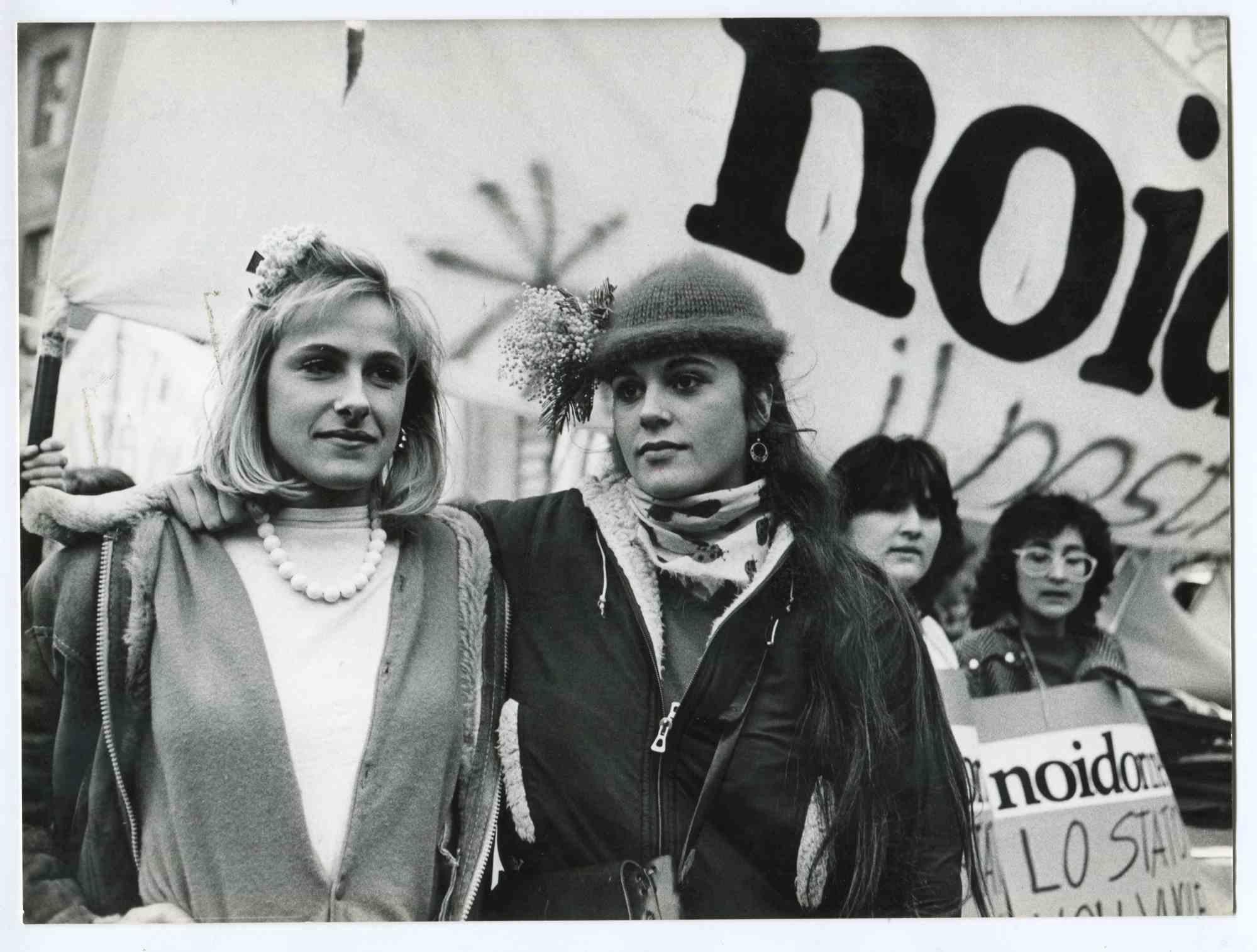 Unknown Black and White Photograph - The Protest - Historical Photograph About the Feminist Movement - 1970s