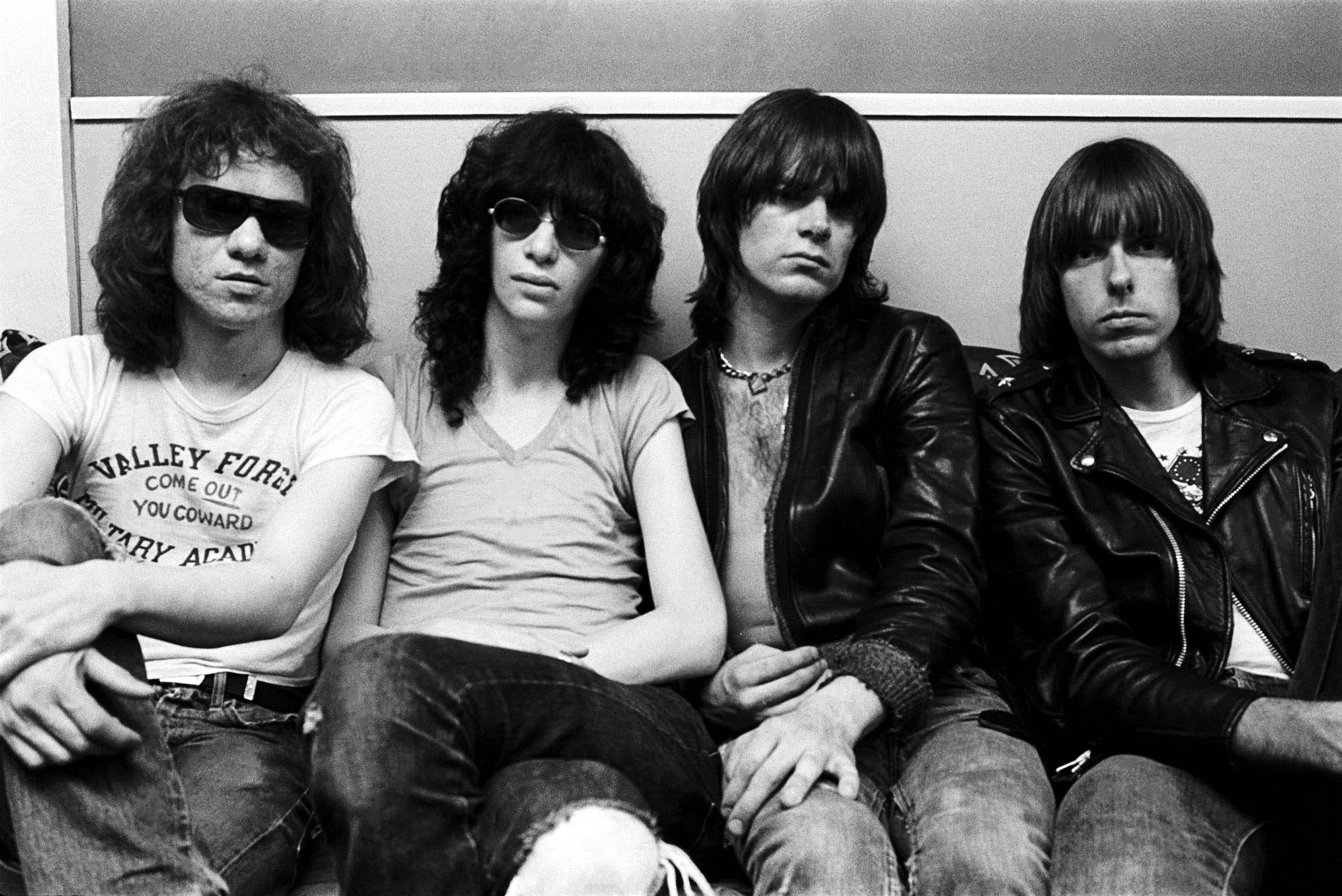 Unknown Black and White Photograph - The Ramones Backstage Globe Photos Fine Art Print