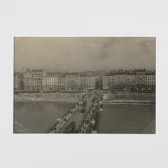 The Rhone River in Lyon France, Silver Gelatin Black and White Photography, 1927