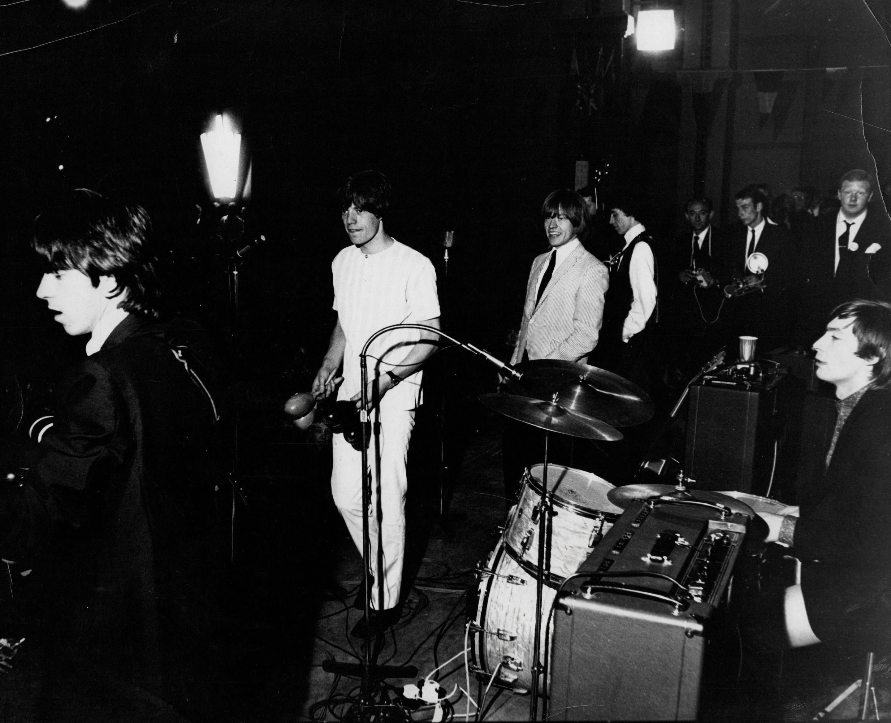 Unknown Black and White Photograph - The Rolling Stones Walking on Stage Vintage Original Photograph