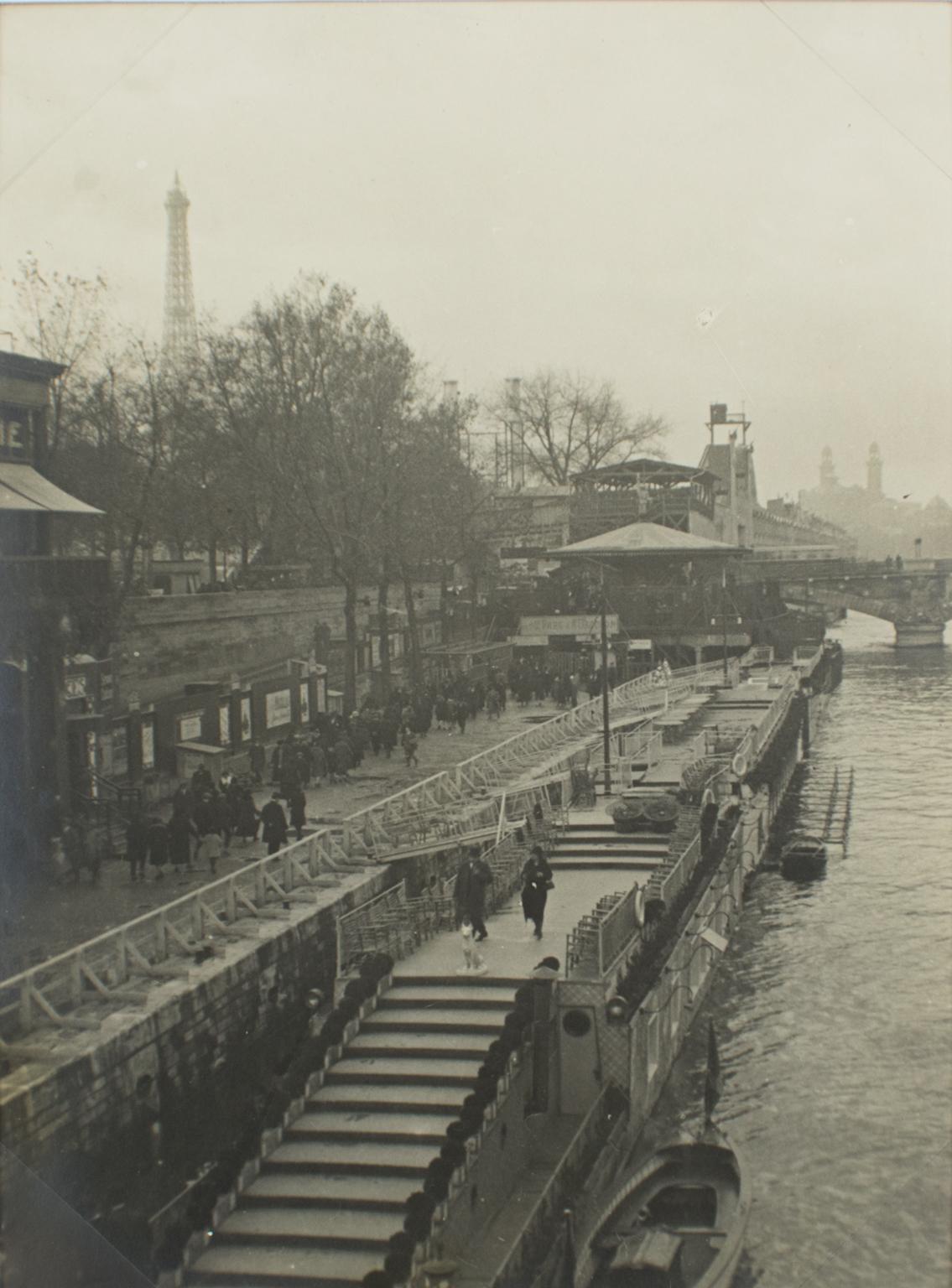 Unknown Black and White Photograph - The Seine River at The Paris Decorative Art Exhibition 1925, B and W Photography