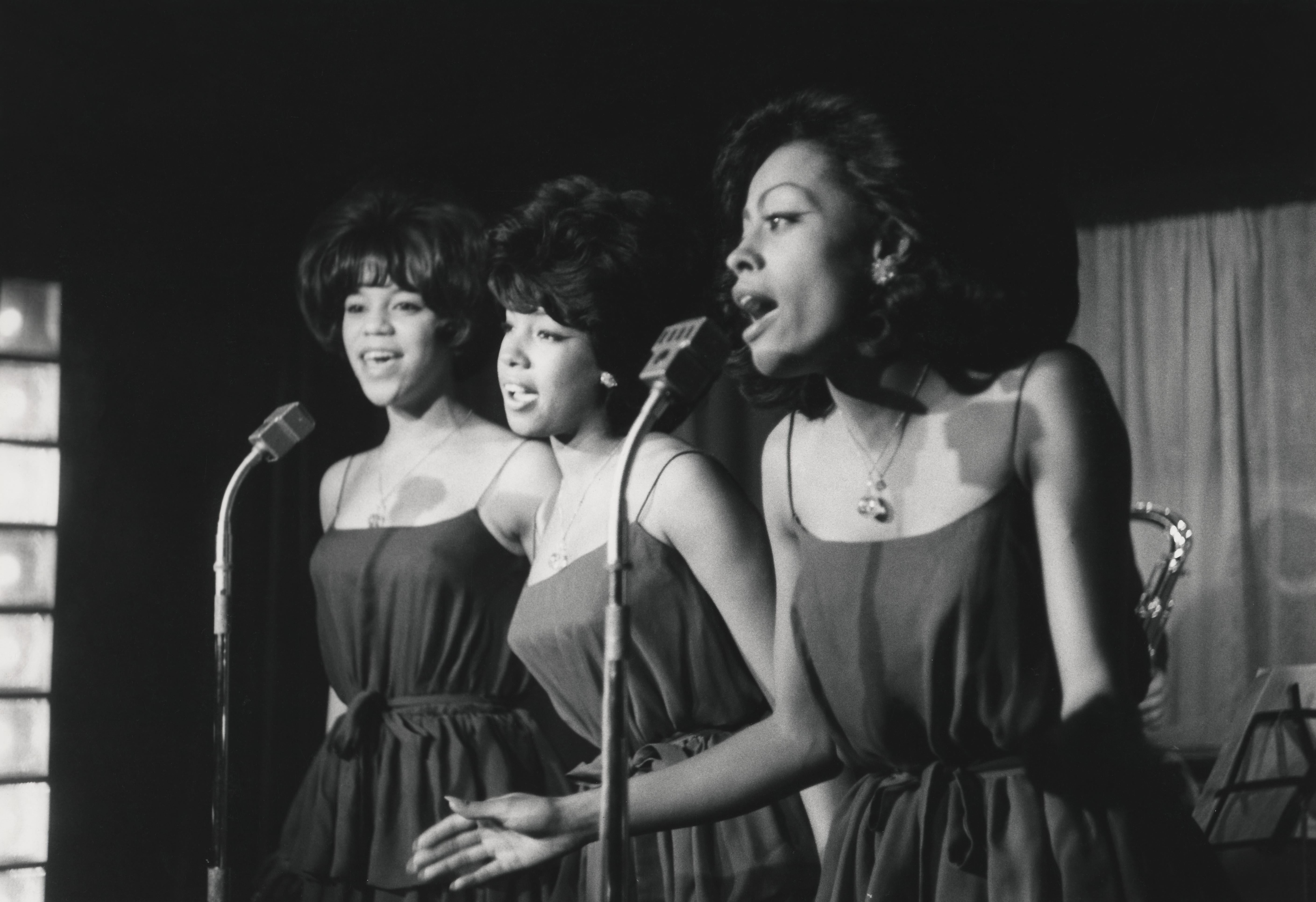 Unknown Black and White Photograph - The Supremes Performing Globe Photos Fine Art Print