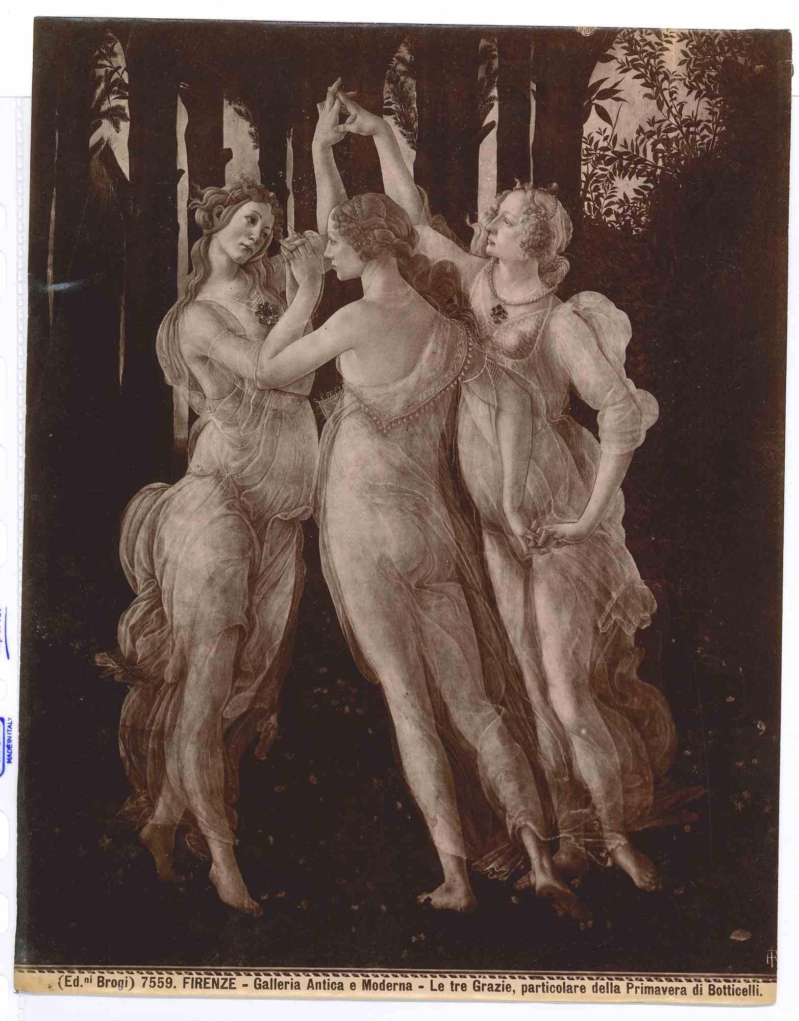 Figurative Photograph de Unknown - Tres Gracias, Galería Antigua de Florencia - Foto de época - Principios del siglo XX