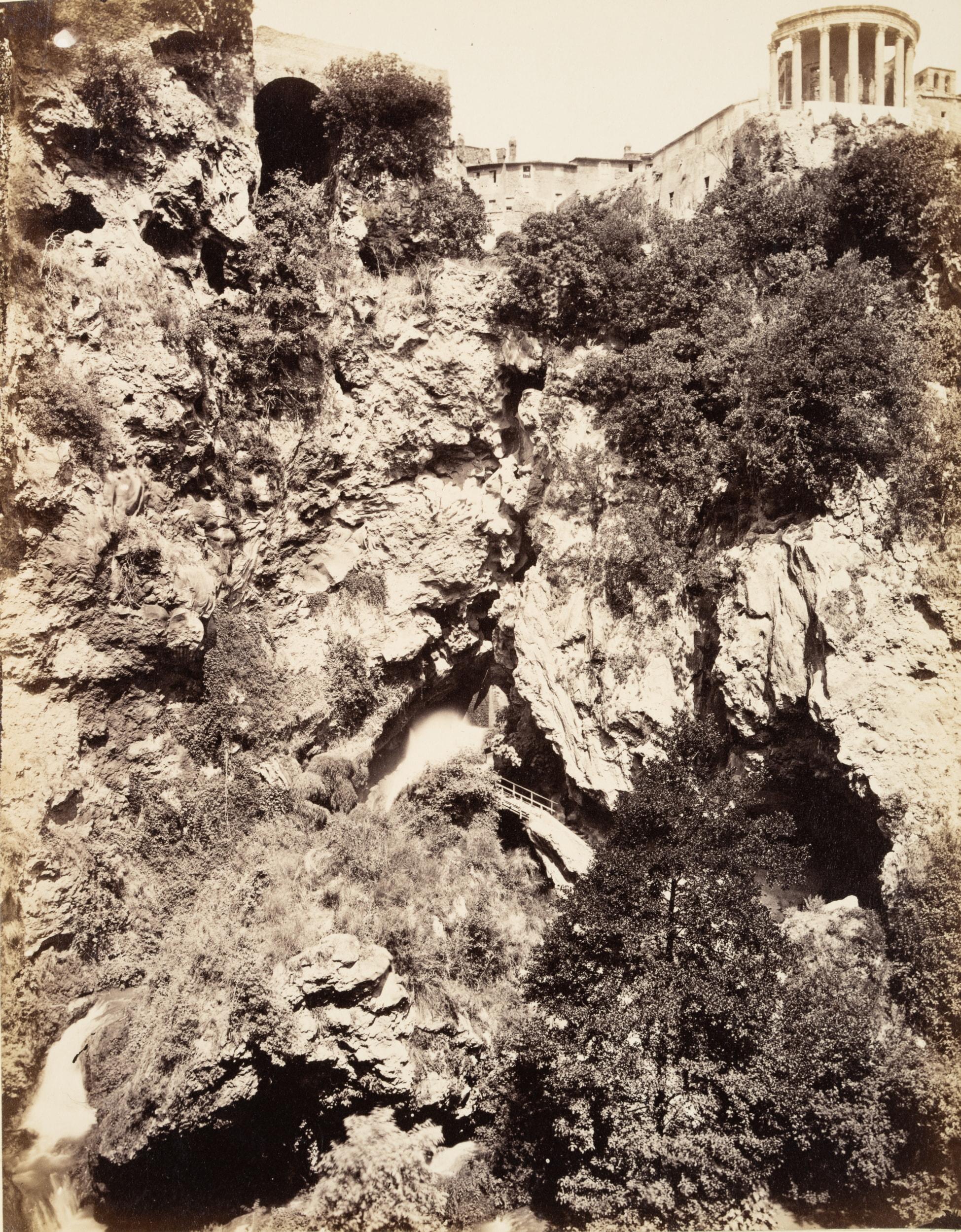 Fratelli Alinari Landscape Photograph - Tivoli with temple of Vesta