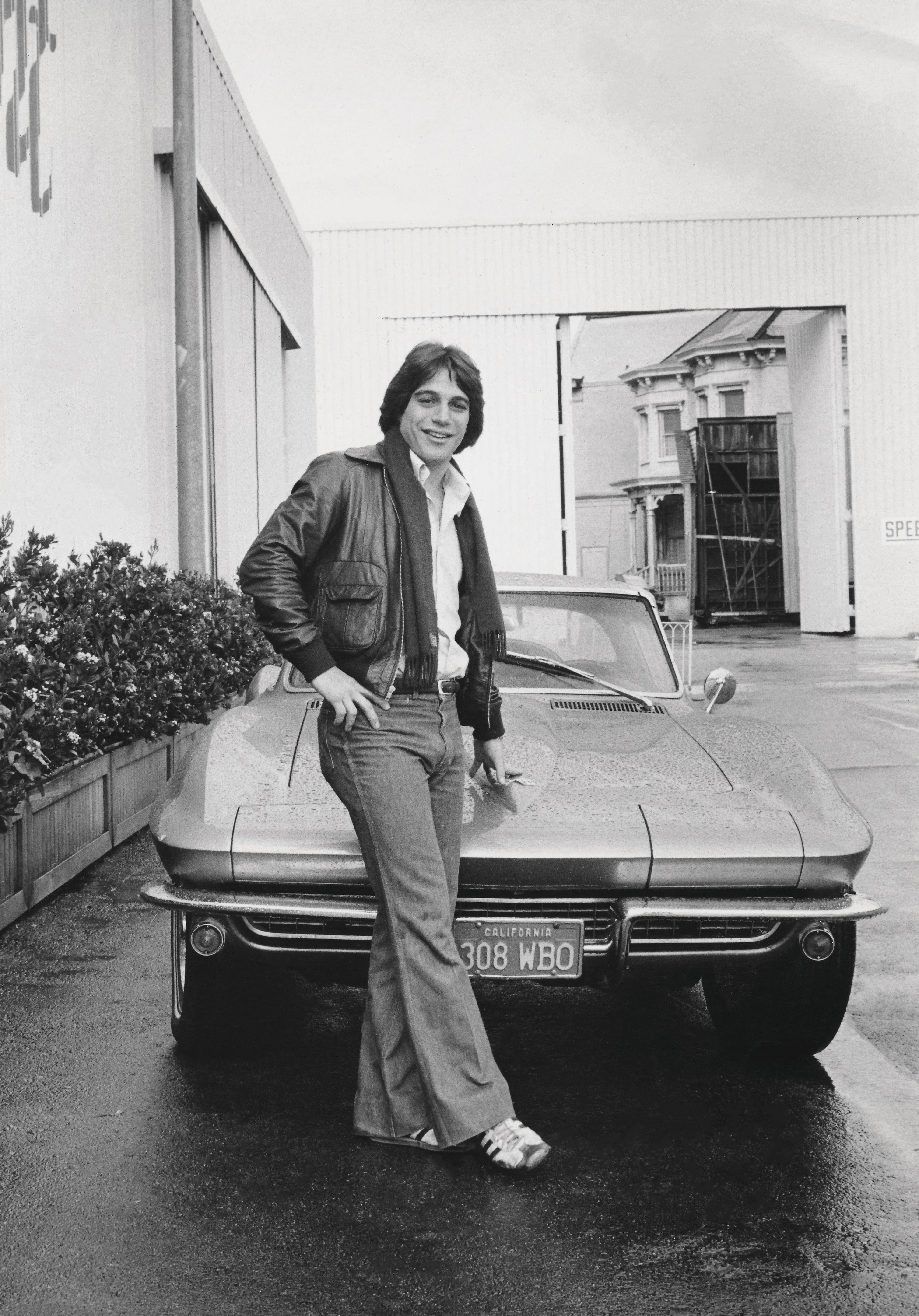 Unknown Black and White Photograph - Tony Danza Leaning on Car Fine Art Print