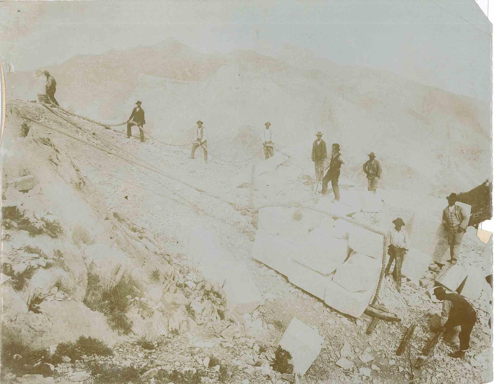 Transporte de bloques de mármol - Foto de época - Década de 1910