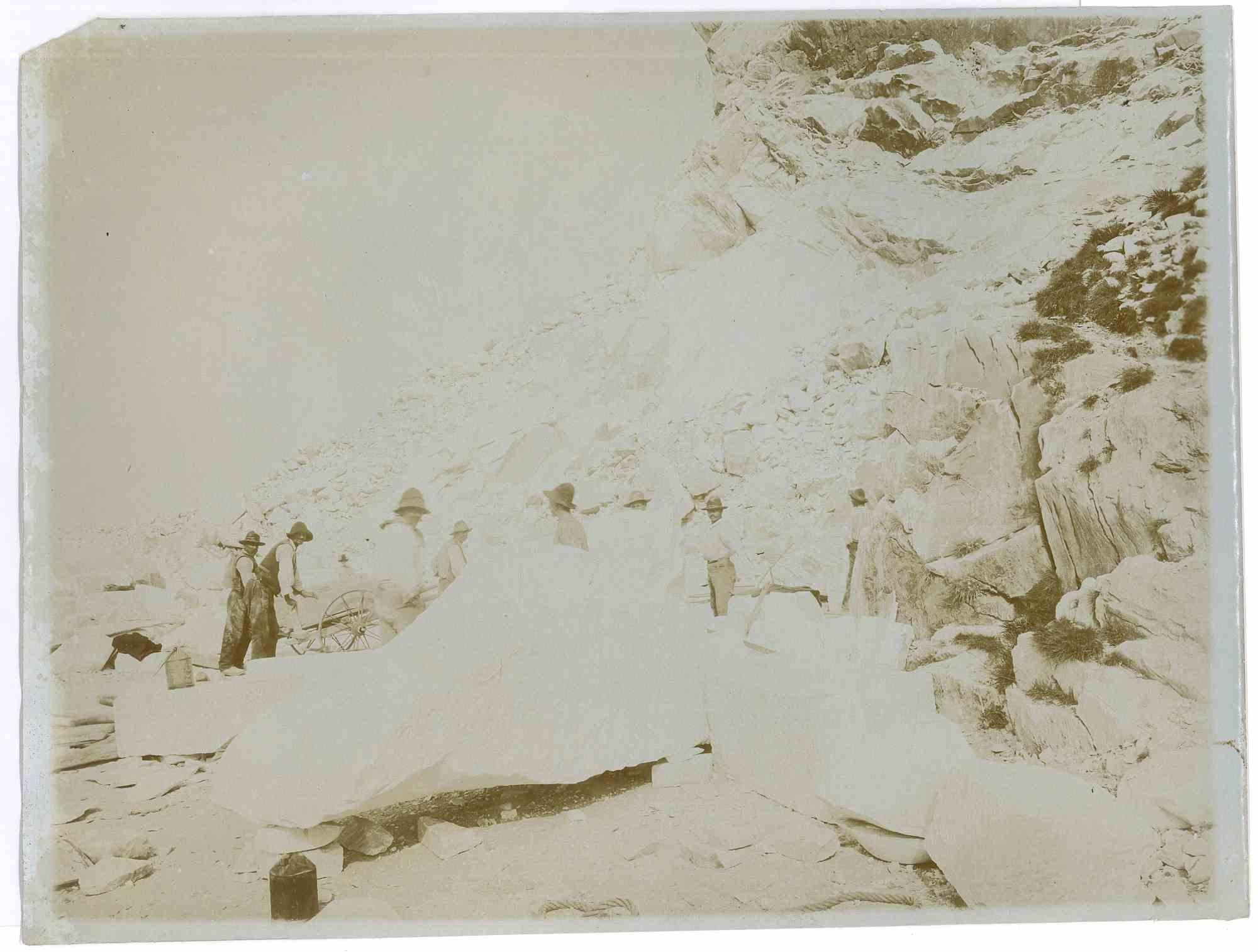 Transporte de bloques de mármol - Foto de época - Década de 1910