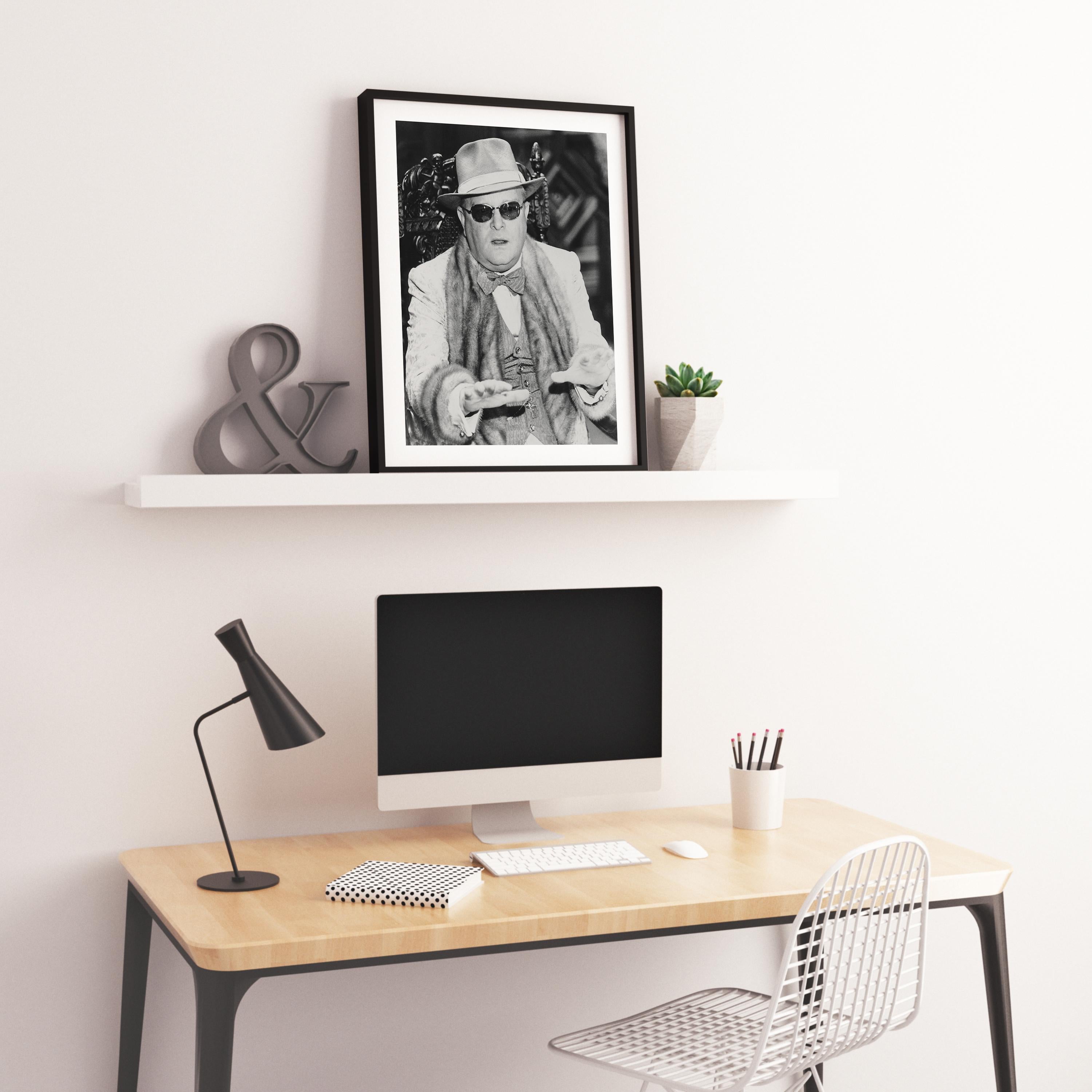 Truman Capote Candid Globe Photos Fine Art Print - Gray Portrait Photograph by Unknown