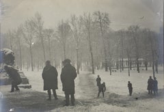 Tuileriengarten in Paris unter dem Schnee 1926 Silbergelatine B und W Fotografie