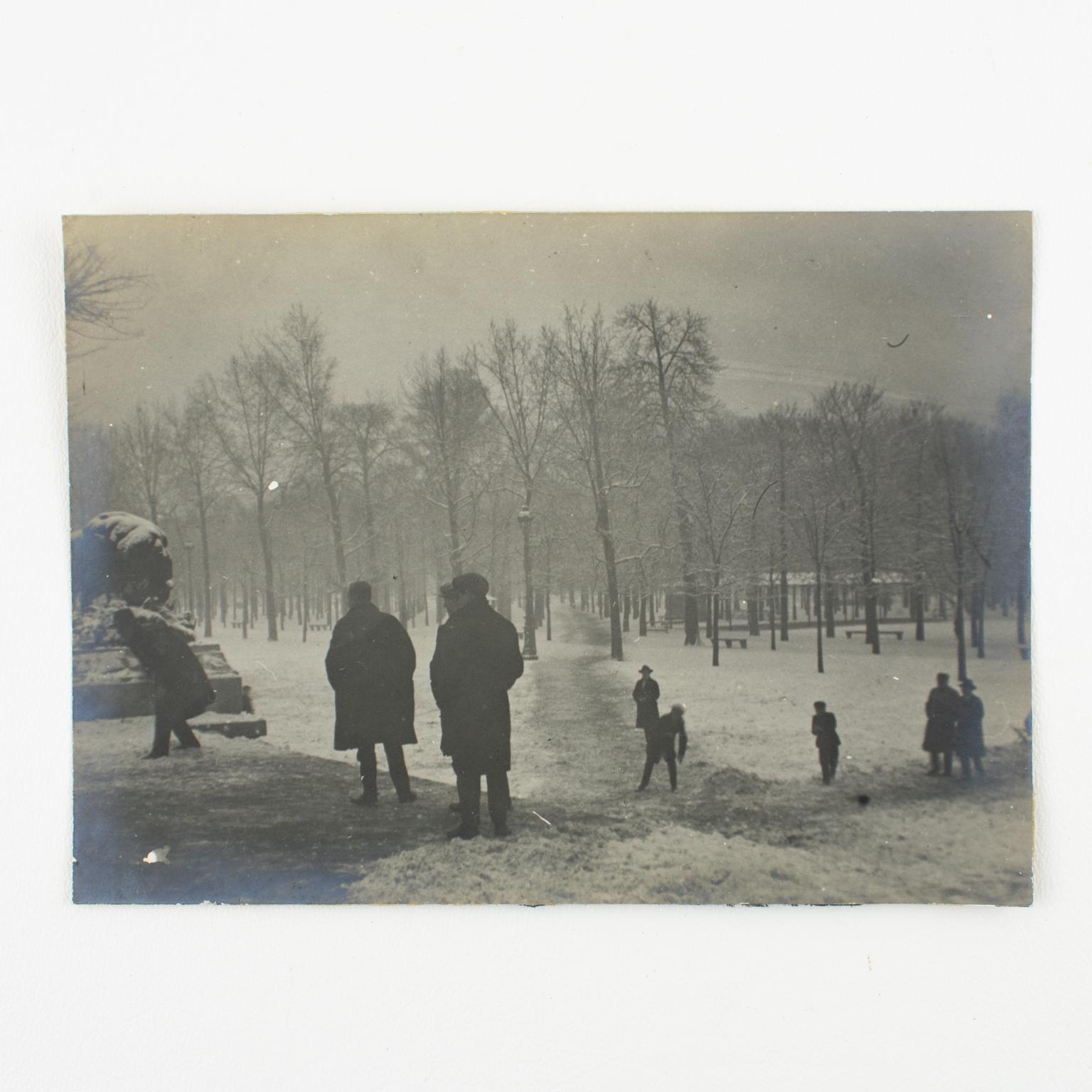 Tuileries Garden in Paris under the Snow 1926, Silver Gelatin B/W Photography For Sale 1