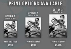 Twiggy with Passport Globe Photos Fine Art Print