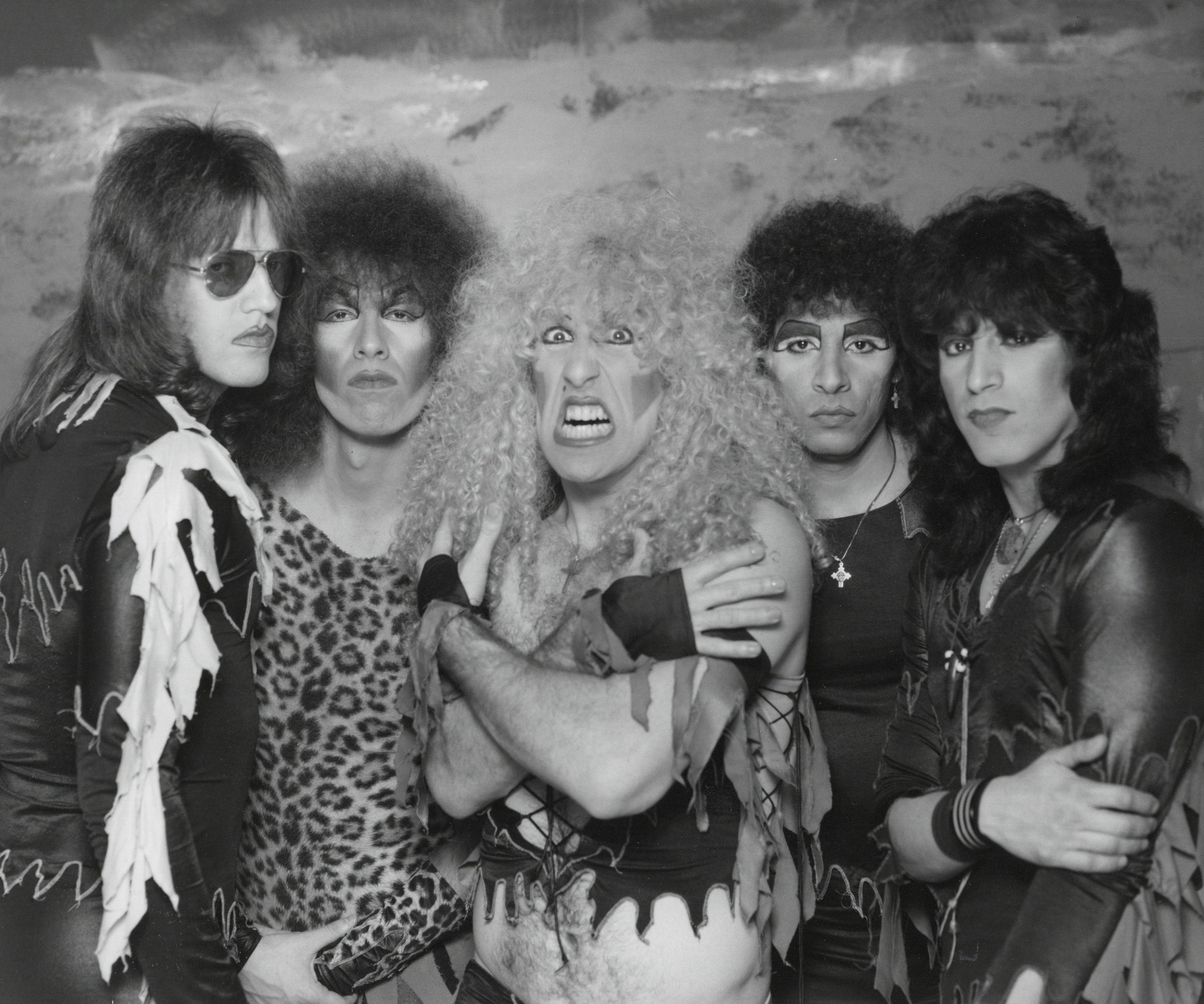 Unknown Black and White Photograph - Twisted Sister Group Portrait Vintage Original Photograph