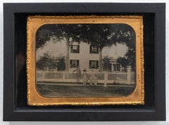 Untitled (White Pickett Fence) - Vintage Ambrotype, 19th Century, Unique, 1850's