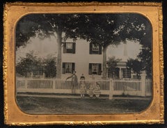 Untitled (White Pickett Fence) - Vintage Ambrotype, 19th Century, Unique, 1850's