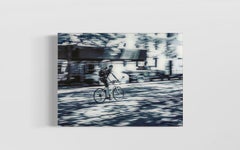 Urban Expressionist Photography Titled "Hermes" of Man on a Bicycle in NYC