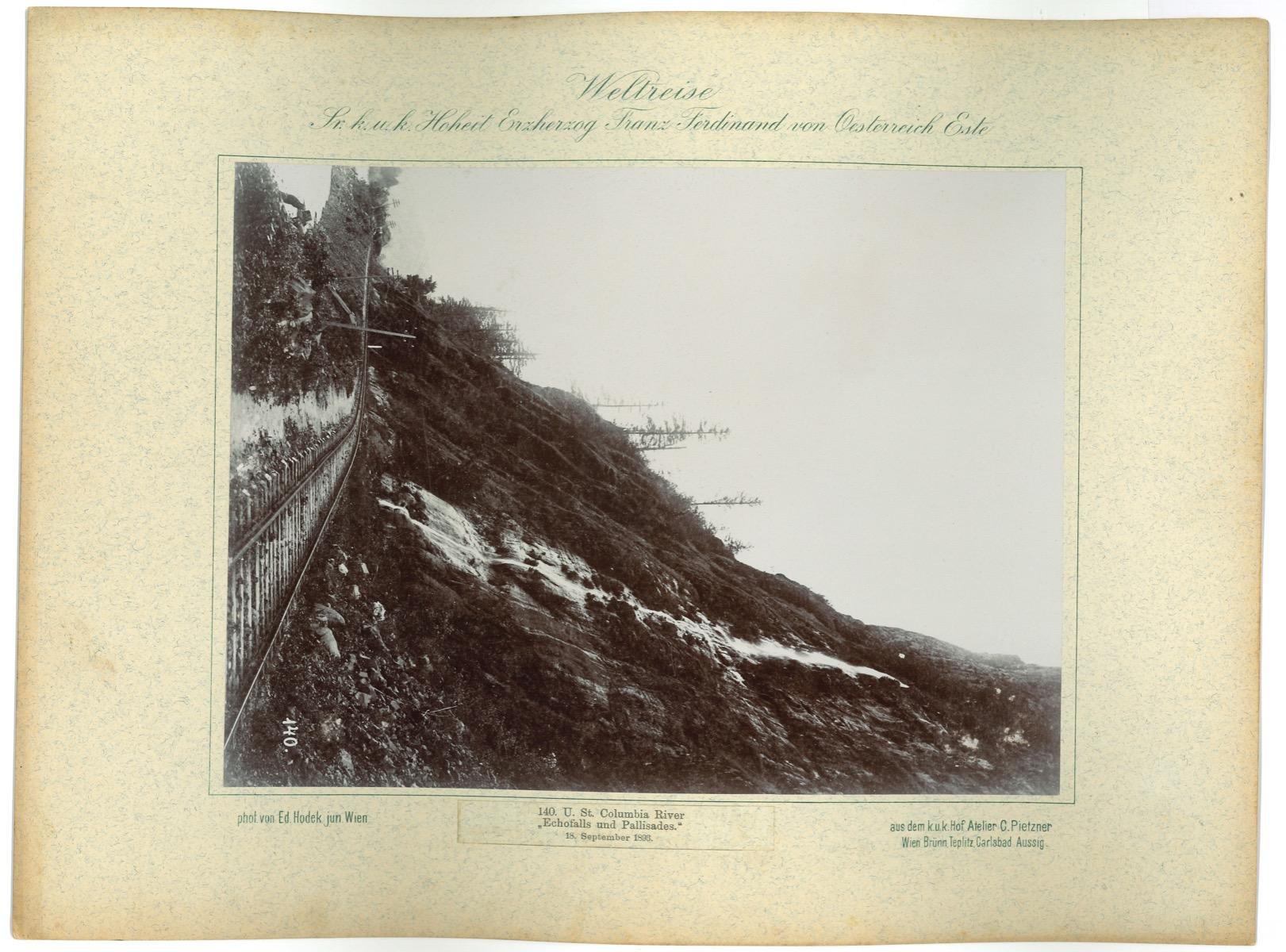 Unknown Landscape Photograph - U.St. Columbia River - Echofalls and Pallisades - Vintage Photo - 1893