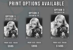 Veronica Lake Posed with Jaguar Rug Globe Photos Fine Art Print