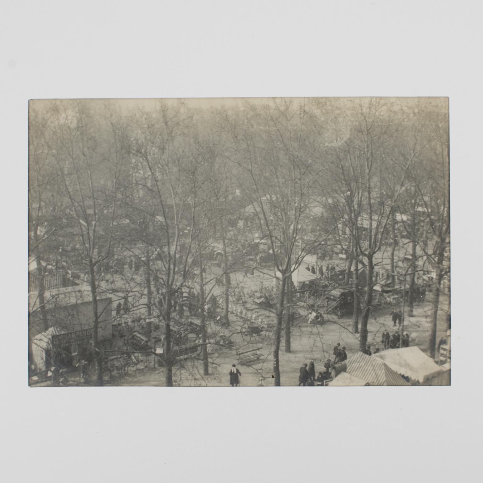 View of 1927 Autumn Fair in Lyon, Silver Gelatin Black and White Photography - Gray Landscape Photograph by Unknown