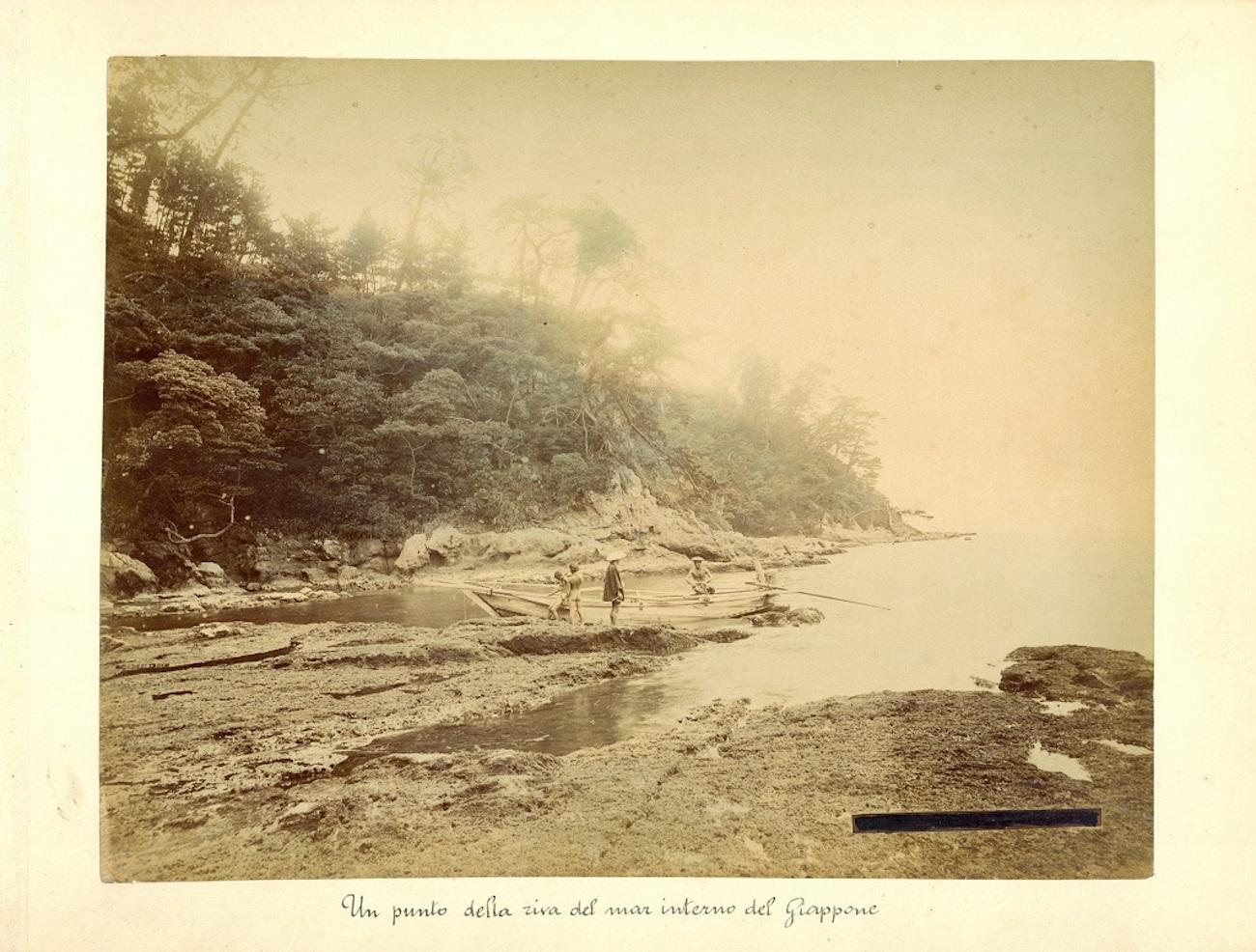 Unknown Black and White Photograph - View of a Bay in the Seto Inland Sea - Hand-Colored Albumen Print 1870/1890