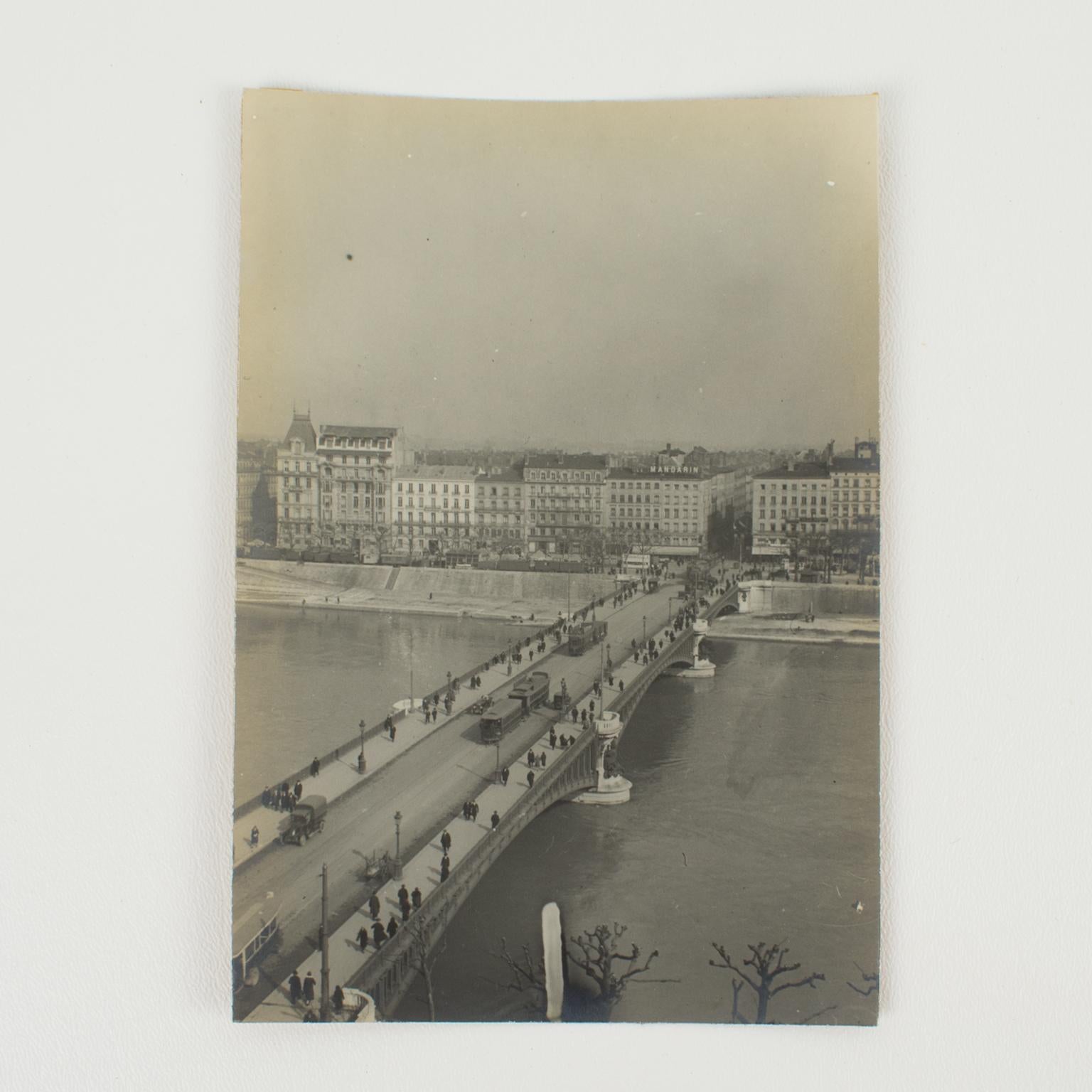 View of a bridge in Lyon France, Silver Gelatin Black and White Photography 1927 For Sale 6