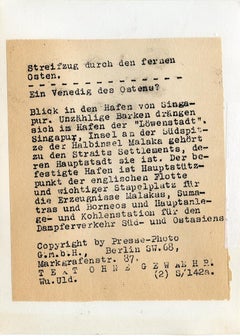 View of the Ancient Port of Singapore - Vintage Photo 1930s