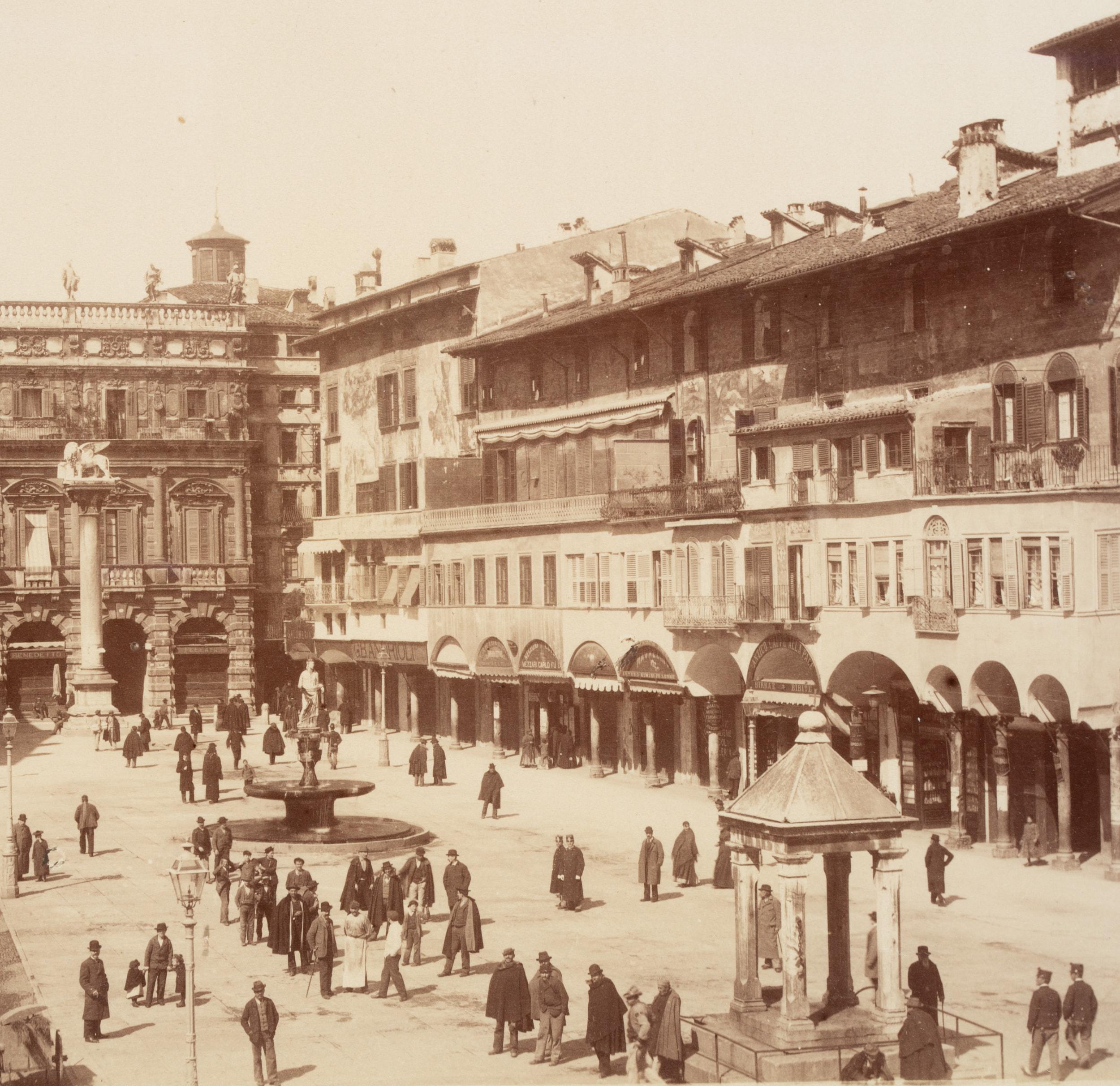 View over the Piazza delle Erbe, Verona - Photograph by Unknown