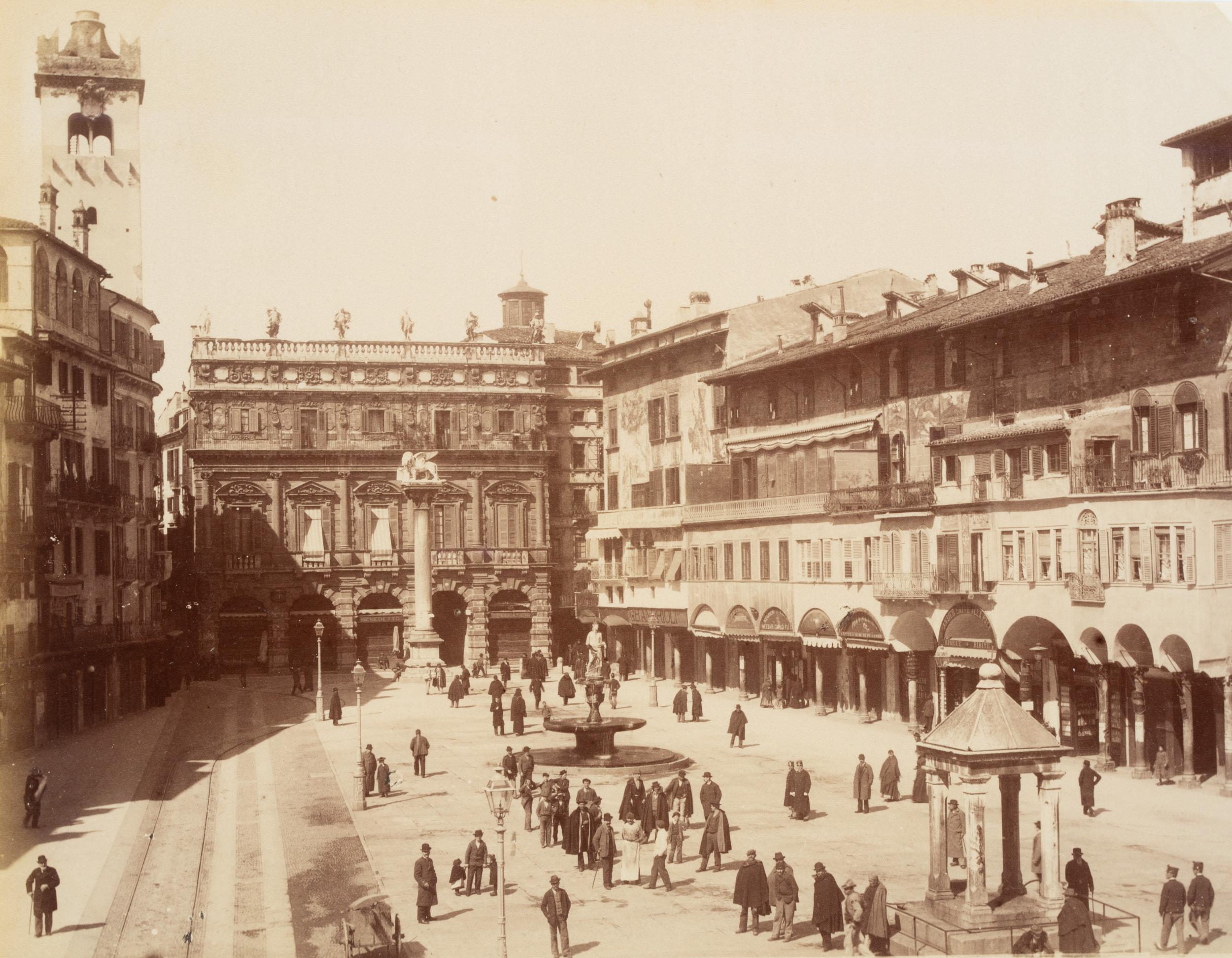 Unknown Landscape Photograph - View over the Piazza delle Erbe, Verona