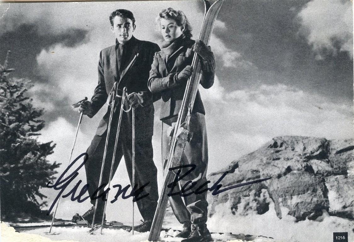 Unknown Portrait Photograph – Vintage-Postcard mit Autogramm von Gregory Peck, 1950er Jahre