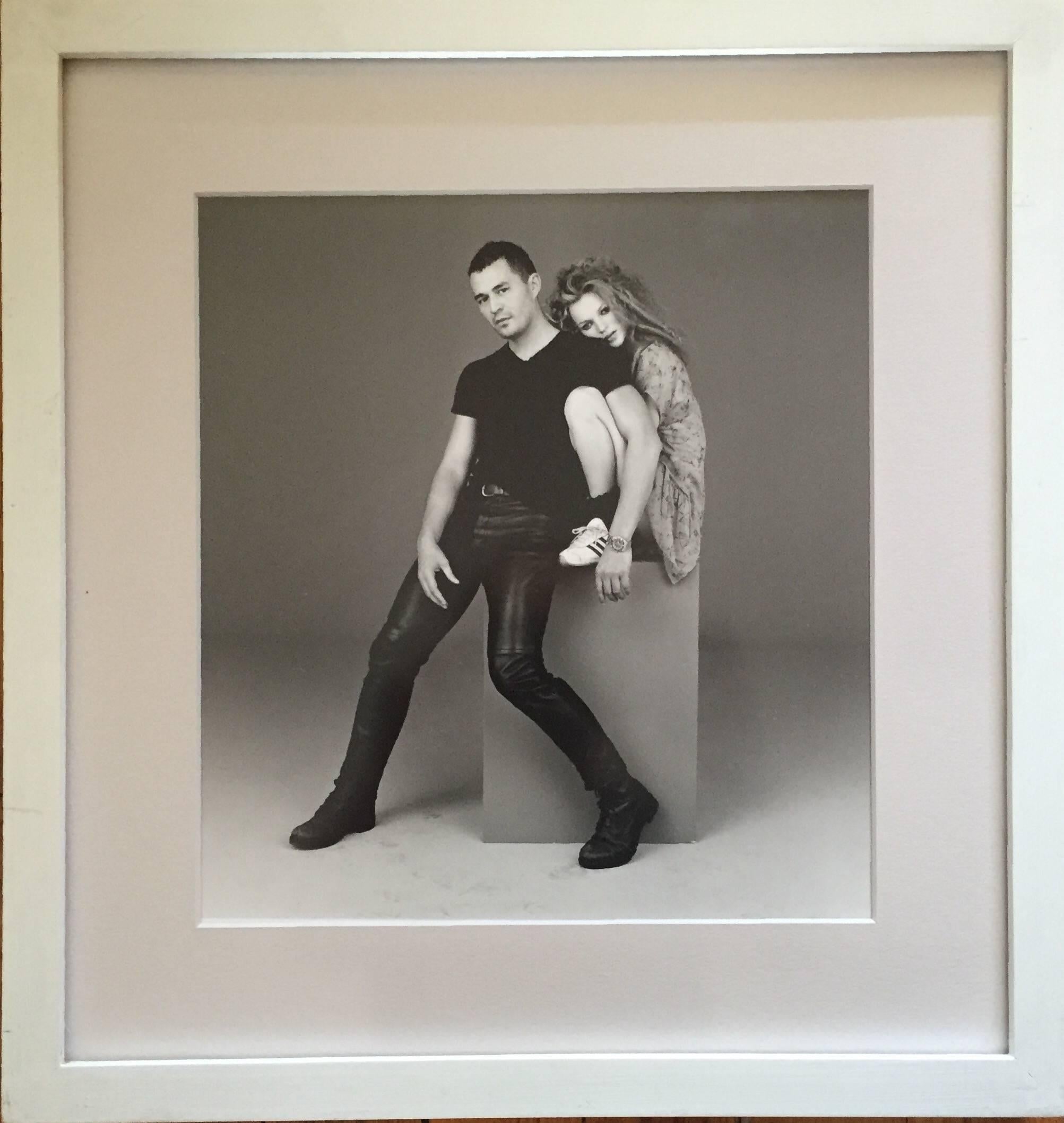 Vintage B&W Fine Art Fashion Photgraph of Kate Moss & Paul Rowland - Photograph by Unknown