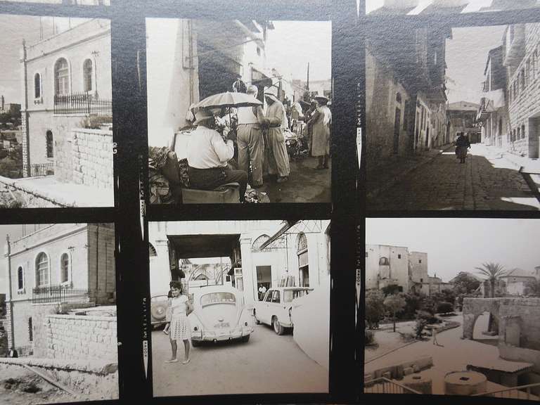 A rare British Mandate Palestine, early state of Israel era, Black and White photography contact sheet. these were from a photo collection that included Robert Capa and other Magnum photographers. I do not know who this is by. It has VW written on