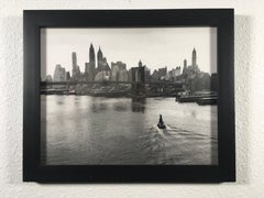 'Vintage Manhattan Skyline' with River', by Unknown, Black & White Photograph