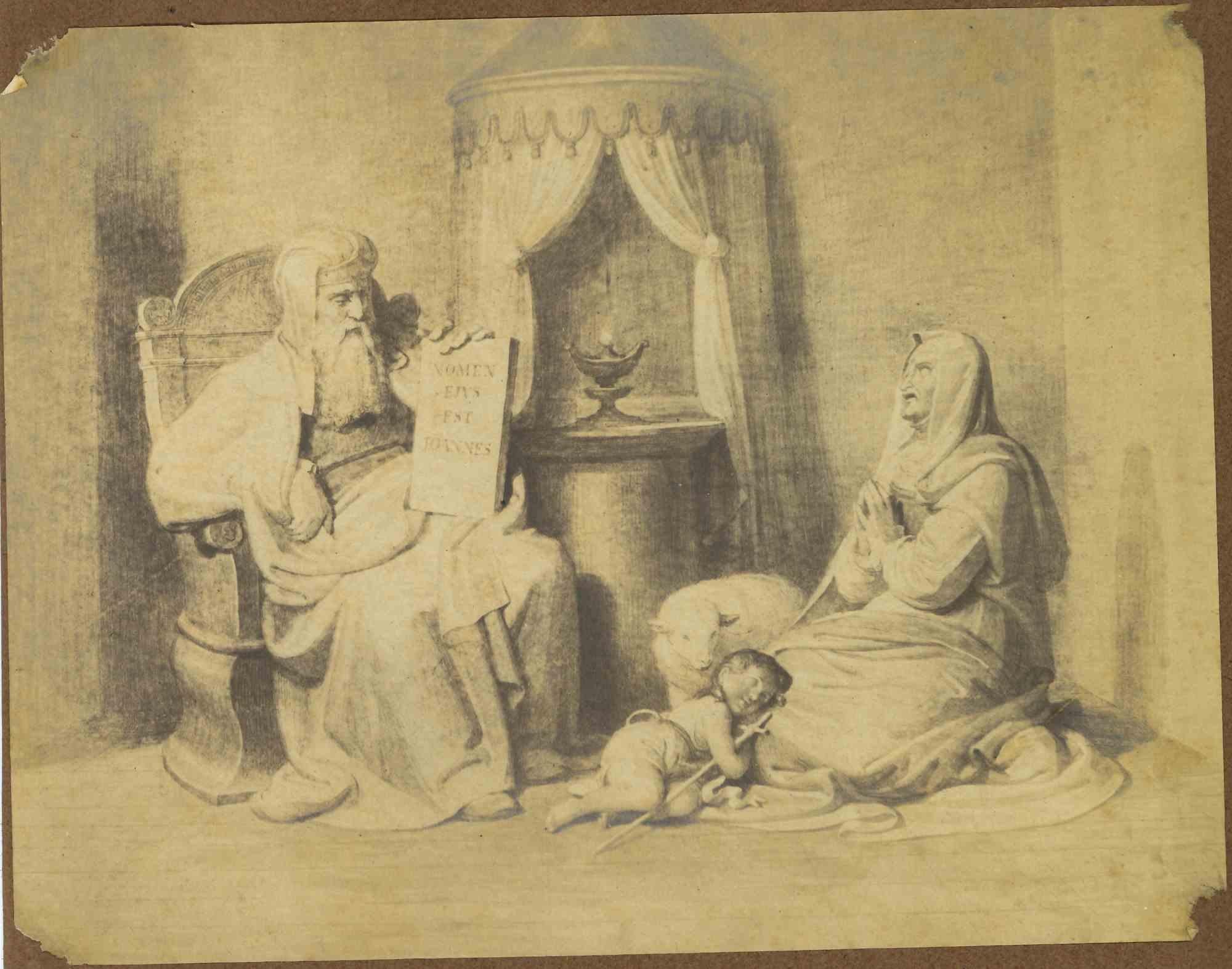Portrait Photograph Unknown - Photo vintage d'un dessin - Début du 20ème siècle