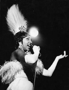 Vintage Photo of Josephine Baker While Singing - Late 1960s