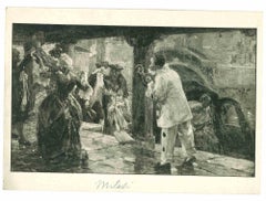 Antique Photo of Painting  by Alessandro Milesi - Early 20th Century